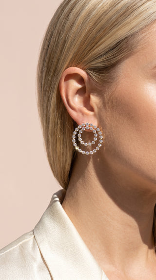 Layered Circle Crystal Drop & Dangle Earrings