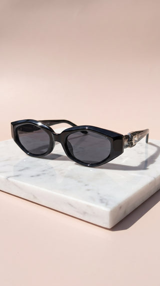 Sculpted Frame Crystal Detail Sunglasses