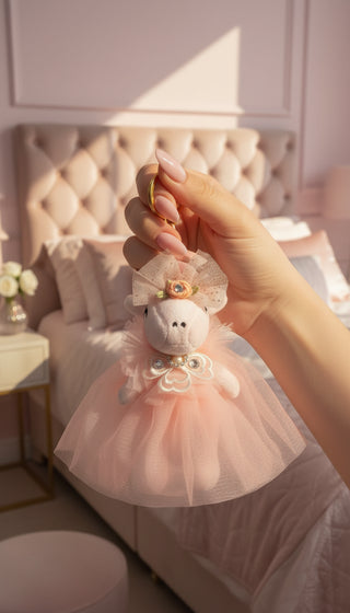 Jeweled Plush Ballerina Unicorn Key Ring & Bag Charm