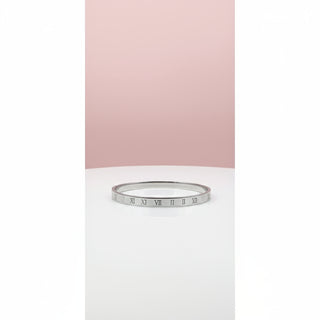 Roman Numeral Stainless Steel Stacking Bangle