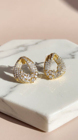 Pear Shape Crystal Stud Earrings