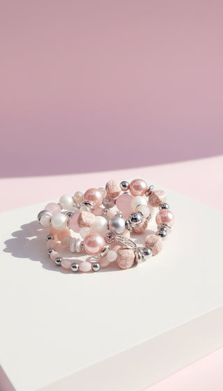 Mini Tree Of Life Double Charm Ceramic Beaded Bracelet Set