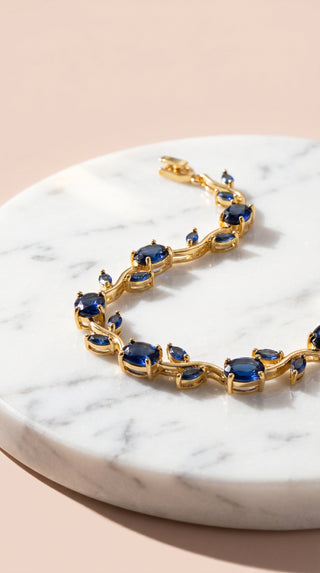 Gold Plated Floral Crystal Bracelet
