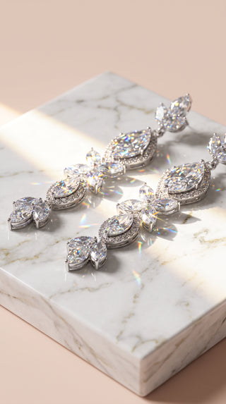 Multi Cut Crystal Drop & Dangle Statement Earrings