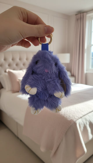 Mini Plush Fluffy Bunny Rabbit Key Ring & Bag Charm