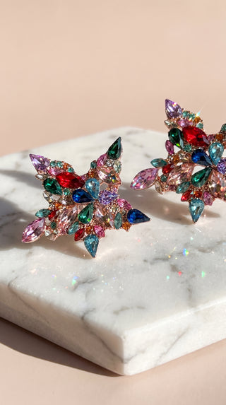 Star Statement Crystal Stud Earrings