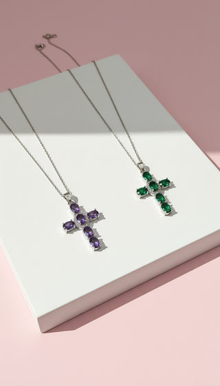 Crystal Cross Stainless Steel Necklace Pendant