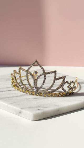 Lotus Crystal Wedding Bridal Tiara Crown