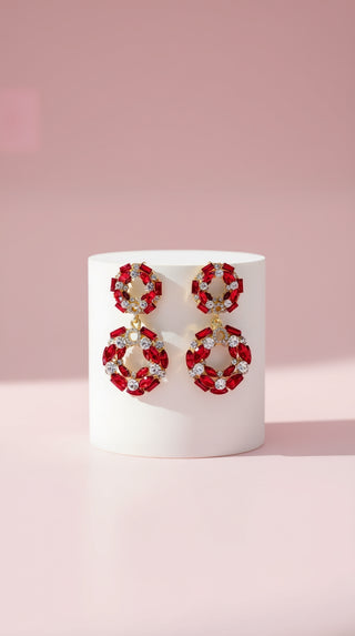 Round Crystal Drop & Dangle Earrings