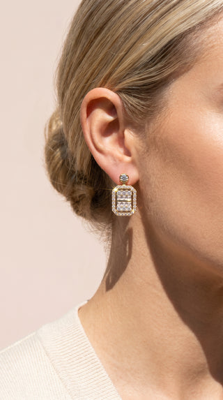Square Crystal Drop & Dangle Earrings