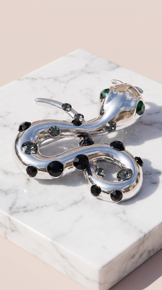Bejewelled Snake Brooch Pin