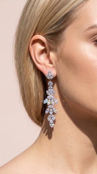 Floral Crystal Drop & Dangle Earrings