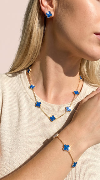 Clover Necklace, Bracelet & Earrings Stainless Steel Set