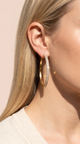 Oval Crystal Hoop Earrings