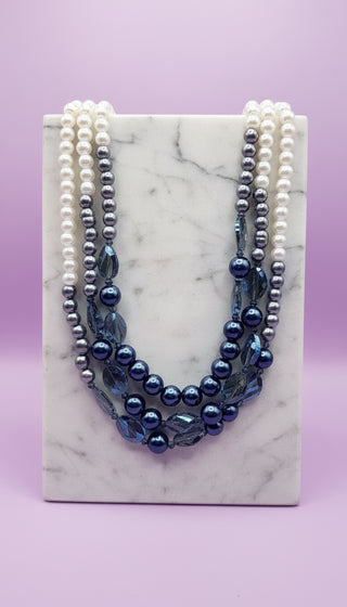 Pearl Multi Layered Necklace & Earrings Set