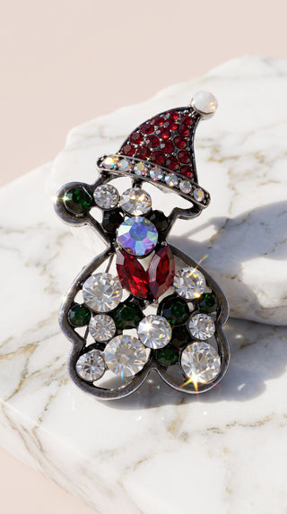 Teddy Bear Christmas Festive Brooch Pin