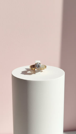 Crystal Band Round Cut Soloitaire Ring Gold Box set of 12