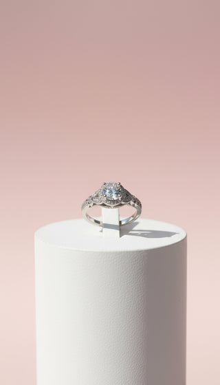 Silver Round Cut Crystal Ring Silver Box set of 12