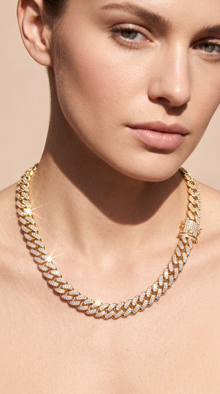 Iced Pavé Curb Chain Crystal Necklace