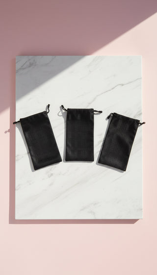 Black Drawstring Sunglasses Protector Bag