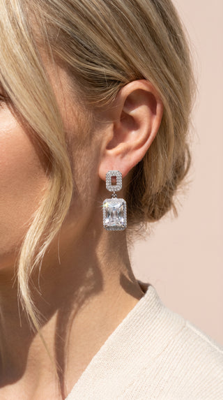 Square Crystal Drop & Dangle Earrings