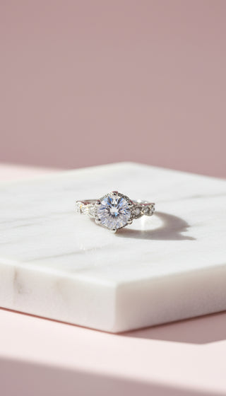 Rounded Crystal Silver Ring Box set of 12