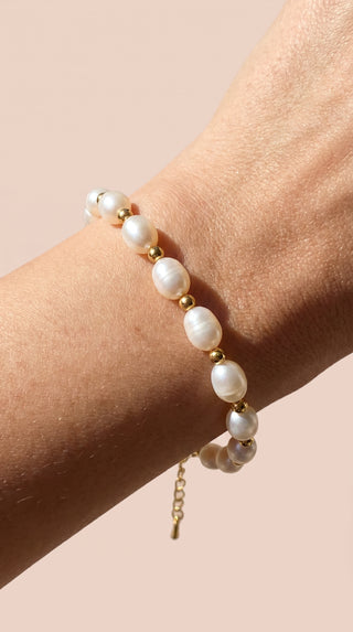 Fresh Water Pearl Gold Plated Bracelet