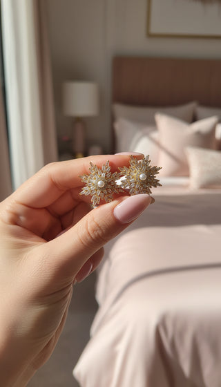 Pearl & Icicle Crystal Stud Earrings