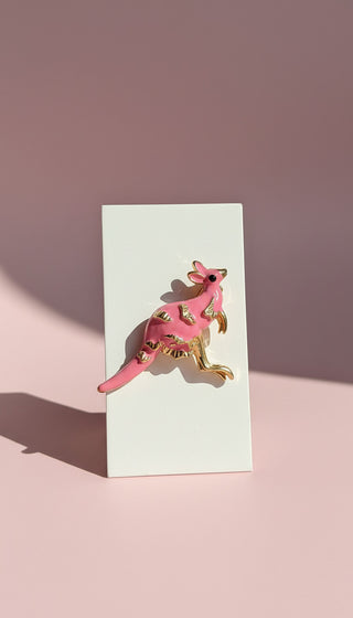 Kangaroo Animal Enamel Brooch Pin