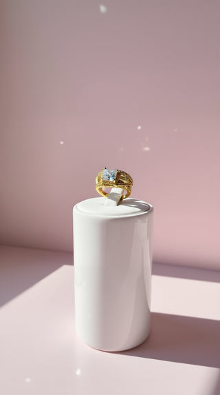 Square Cut Crystal Ring Box set of 12