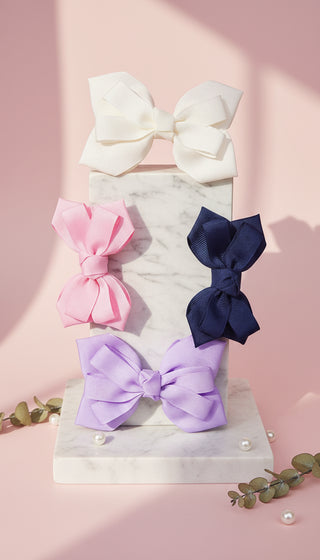 Pastel Hair Bow Clip Slide Bows Pack of 24