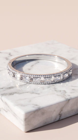 Emerald Cut Crystal Bangle