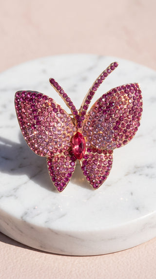 Butterfly Crystal Pavé Brooch Pin