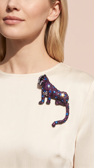 Crystal Tiger Statement Brooch