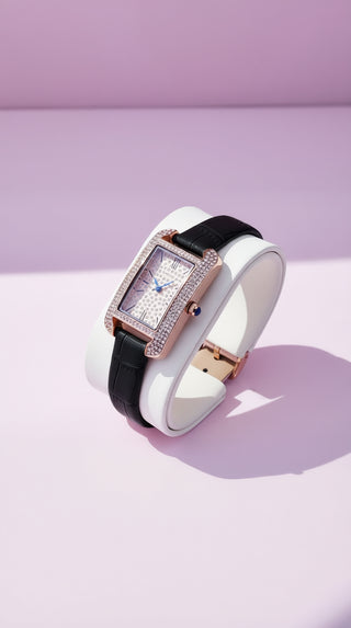 Crystal Bezel Oblong Face Watch