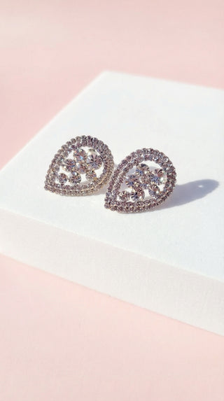 Oval Crystal Non Pierced Clip On Earrings