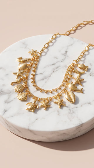 Seashell Gold Plated Stainless Steel Charm Necklace