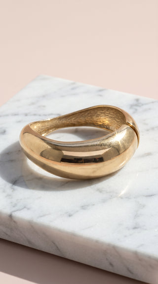Chunky Curved Hinged Bracelet Bangle