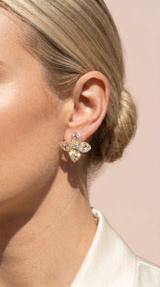 Flower Crystal Stud Earrings