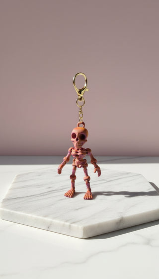 3D Printed Articulated Fantasy Skeleton : Bioplastic Fidget Key Ring