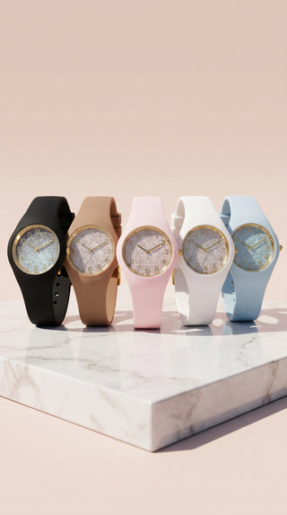 Gradient Glitter Face Silicone Watch