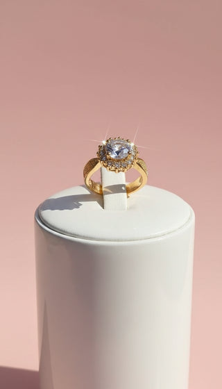 Cluster Crystal Ring Gold Box set of 12