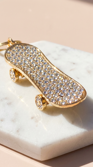 Crystal Skateboard Key Ring & Bag Charm