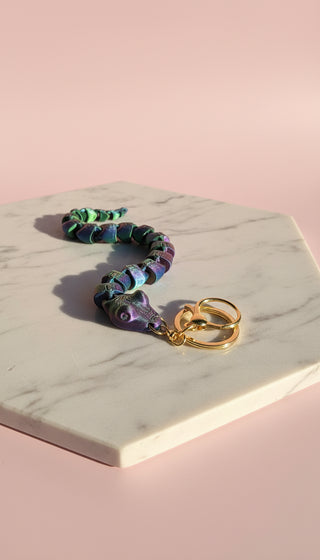 3D Printed Articulated Fantasy Snake : Bioplastic Fidget Key Ring