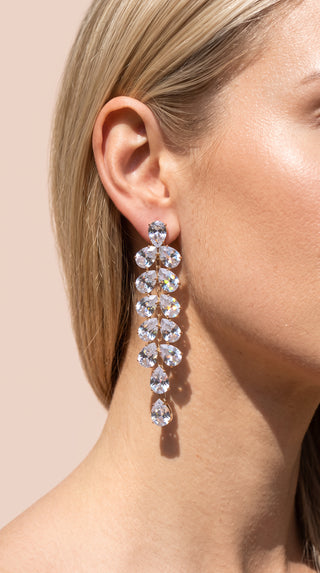 Pear Cut Crystal Drop & Dangle Statement Earrings
