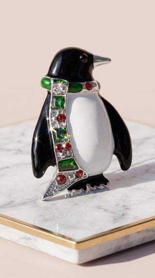 Penguin Christmas Festive Brooch Pin