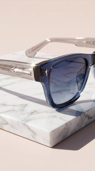 Unisex Acrylic Silver Frame Sunglasses