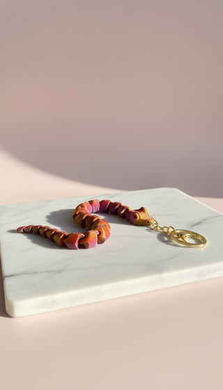 3D Printed Articulated Fantasy Snake : Bioplastic Fidget Key Ring