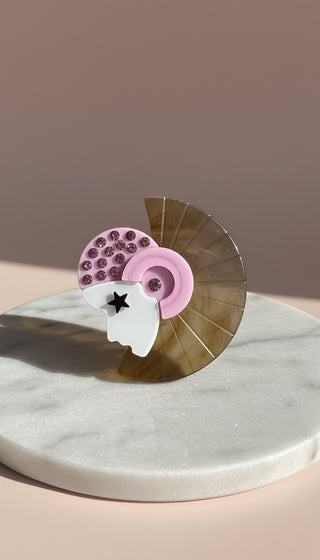 Acrylic Silhouette Crystal Brooch Pin