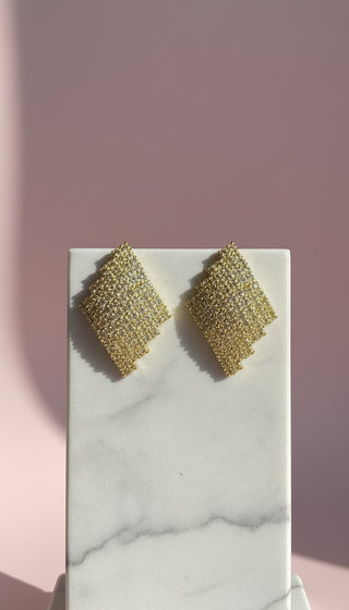 Diamand Shape Crystal Stud Earrings